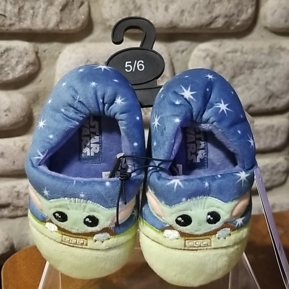 *NEW* Star Wars Baby Yoda The Child Size 5/6 Toddler Grip Bottom Slippers, Soft!